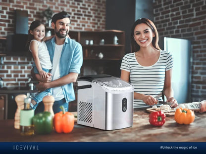 SIMZLIFE Portable Ice Maker Machine – 26.5LBS/Day, 9 Cubes in 6 Mins, Auto-Cleaning for Home, Kitchen & Camping