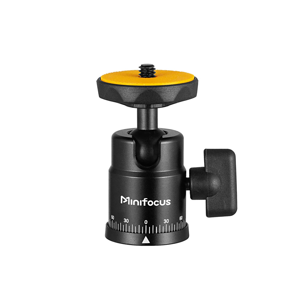 Mini Ball Head Panoramic Tripod – 1/4'' Hot Shoe Mount for DSLR Camera, Camcorder, Monitor, Smartphone, Light, Microphone, Slider