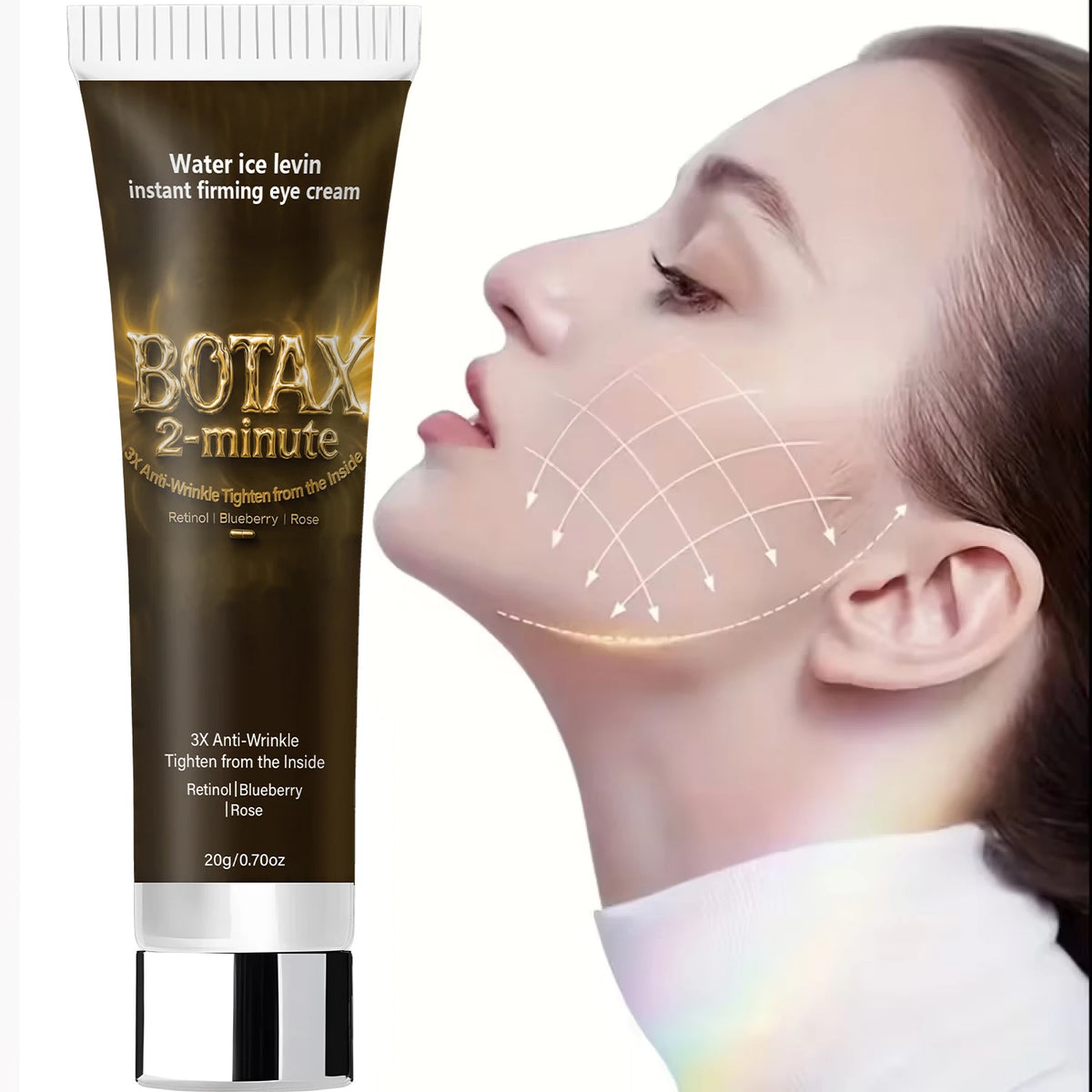 Retinol & Hyaluronic Acid Eye Cream – Instant Firming Anti-Wrinkle Moisturizer with Blueberry and Rose Extracts