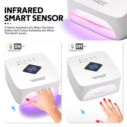 Rechargeable UV LED Nail Lamp Dryer – Smart HD Display for Fast Drying & Curing All Gel Nail Polish