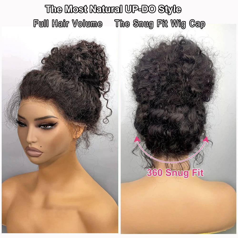 250% Density 360 HD Full Lace Glueless Wig – 30 Inch Deep Water Wave Frontal Human Hair Wig