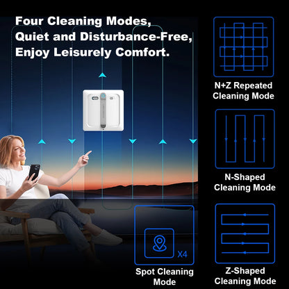 Liectroux S9 Robot Window Vacuum Cleaner – 9kPa Suction Smart Glass Cleaning Robot with Dual Rollers, 6-Way Water Spray & App Control 2026 Model