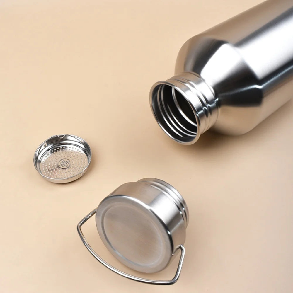 2L Stainless Steel Sports Water Bottle - Large Capacity Reusable Flask for Camping & Outdoor Activities