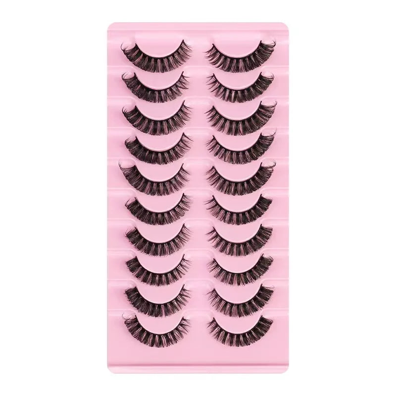 2/10 Pairs 3D Mink Russian Strip False Eyelashes – Dramatic Fake Lash Extensions for Makeup