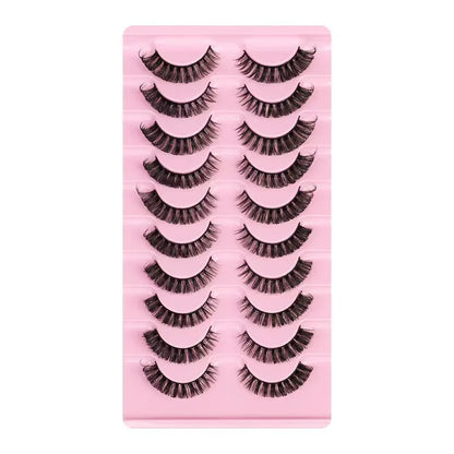 2/10 Pairs 3D Mink Russian Strip False Eyelashes – Dramatic Fake Lash Extensions for Makeup