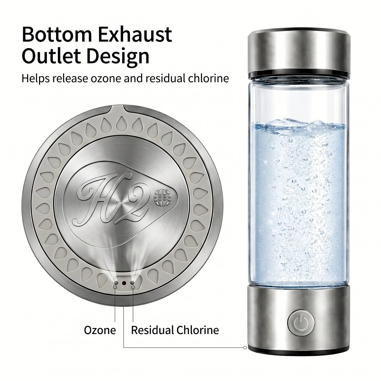 Hydrogen Water Generator Bottle - Portable Rechargeable SPE PEM Alkaline Ionizer Cup for Home & Travel