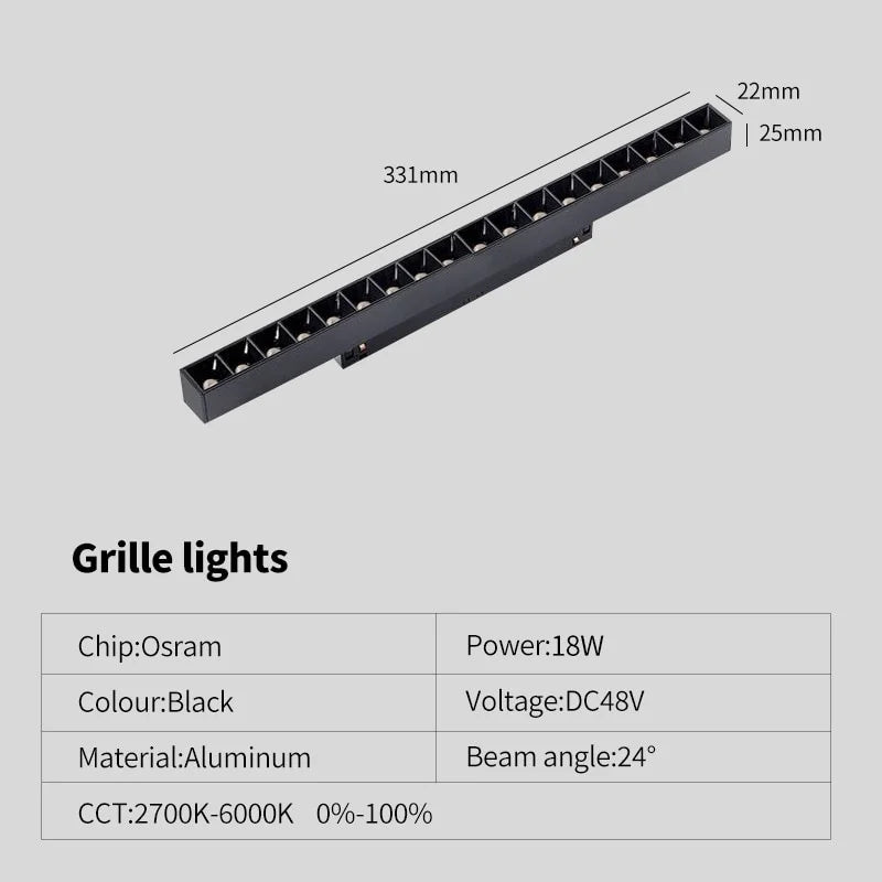 New Magnetic Track Light – Dimmable 48V LED Ceiling Lamp with Remote Control & No Main Light Design Spotlight