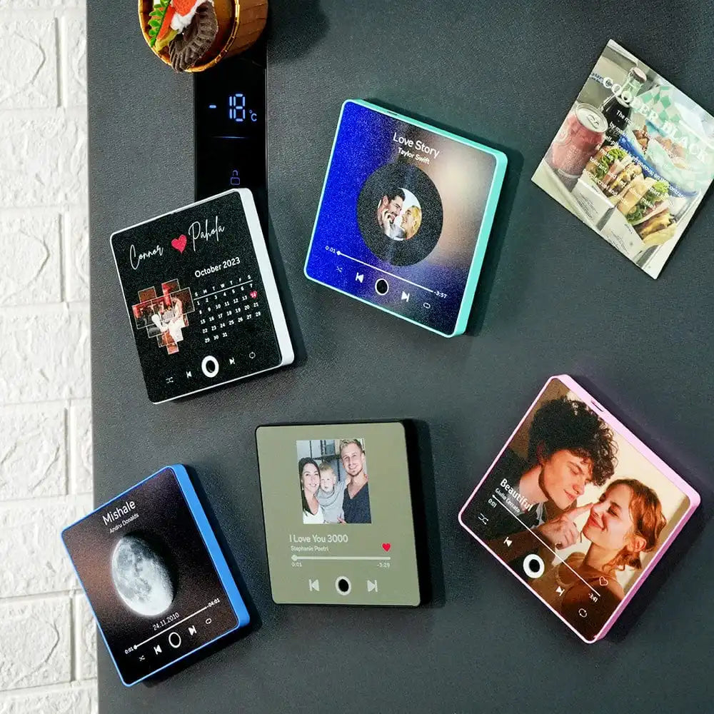 Fridgebeats™ Personalized Music Fridge Magnet – Decorative Refrigerator Magnet | Perfect Gift for Girlfriend, Wife, Home Decor