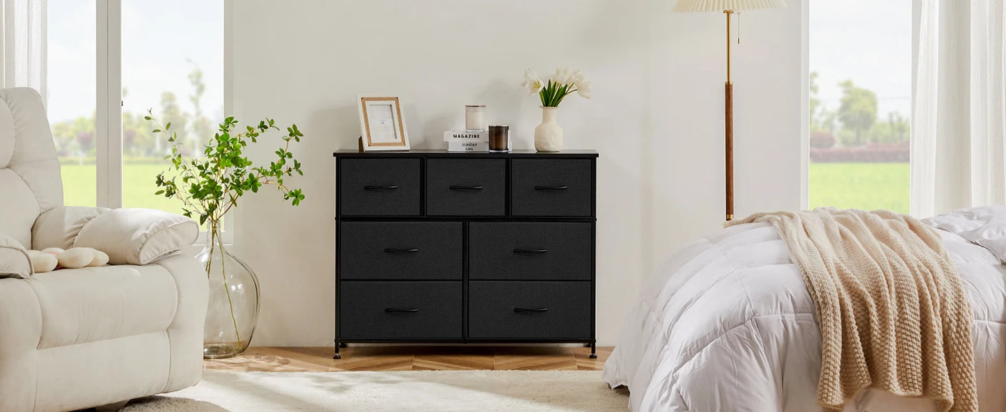 Bedroom Dresser with 7 Fabric Drawers – Organizer Storage Closet & Clothes Display Cabinet for Living Room