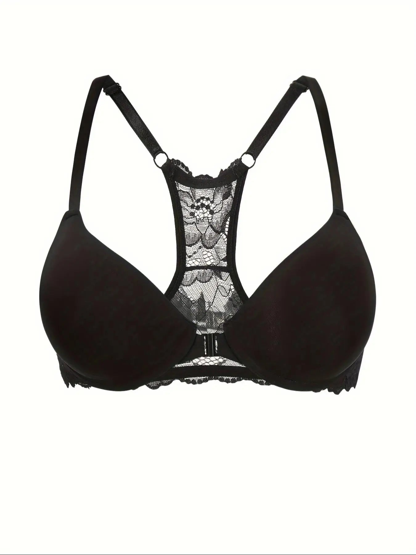 Front Button Lace Deep V Push-Up Bra – Sexy Comfortable Beautiful Back Underwear for Women