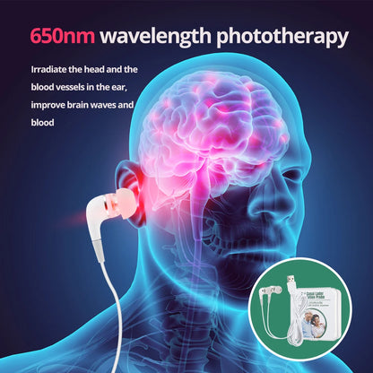 Tinnitus Ear Laser Therapy – LLLT Irradiation Earplug for Otitis Media, Deafness, Diabetes & Hypertension Treatment