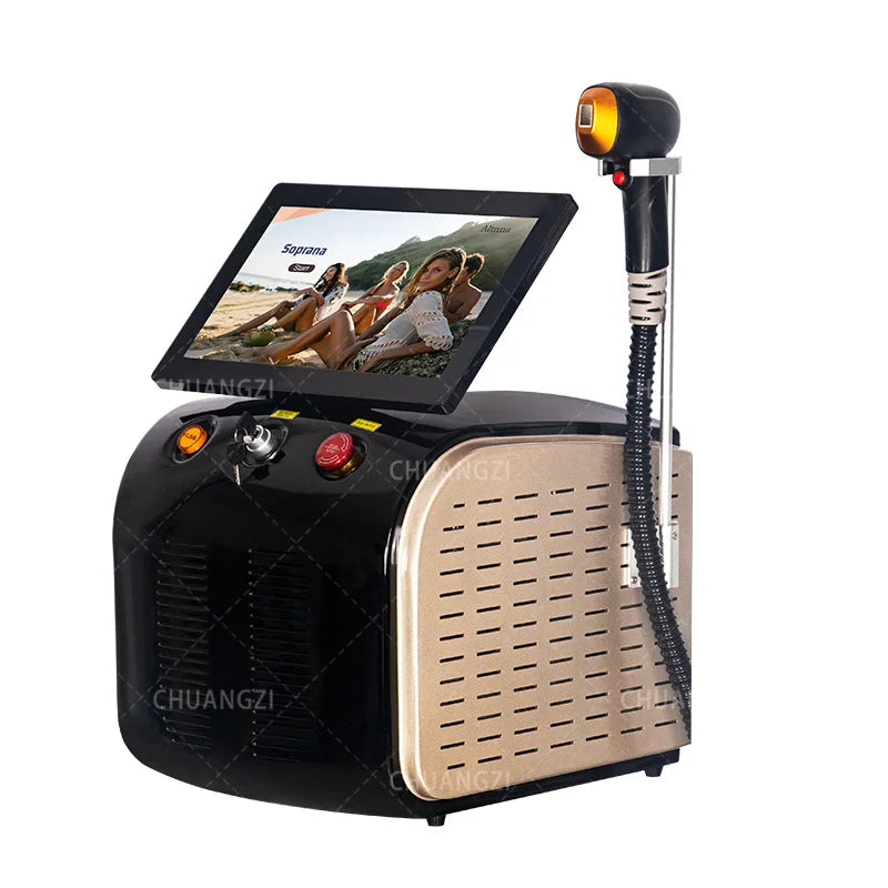 Professional Diode Ice Titanium Laser Hair Removal Machine - 3 Wavelength 755/808/1064nm, Face & Body Epilator for Salon Use