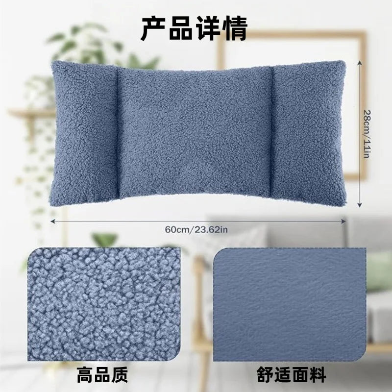 3-Segment Fleece Lumbar Support Pillow – Ergonomic Waist Cushion for Home, Office & Car Comfort Back Support Pillow