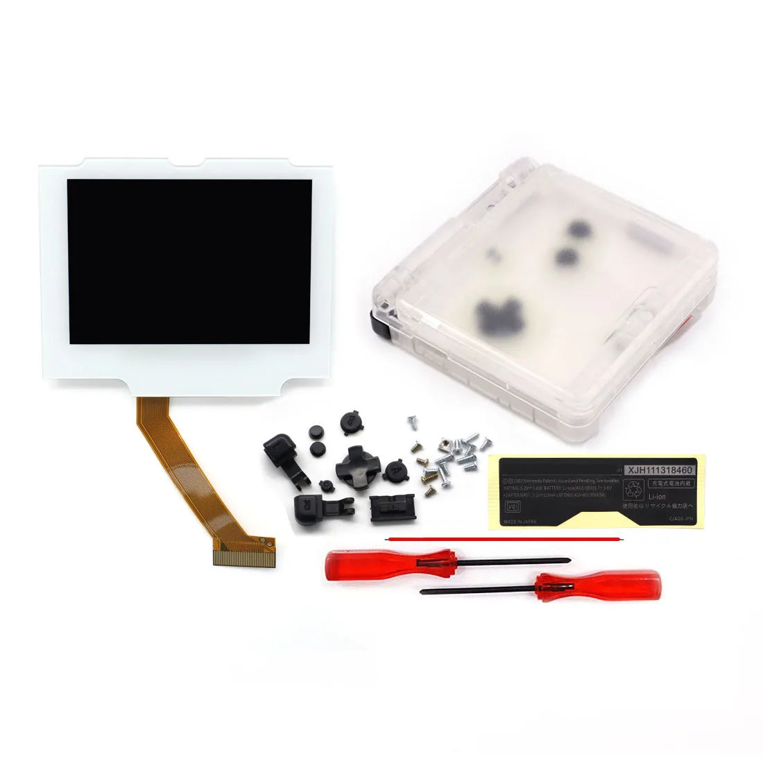 Laminated V5 IPS GBA SP Backlight LCD Replacement Mod Kit – Backlit Screen for Game Boy Advance SP, No Shell Cutting Needed