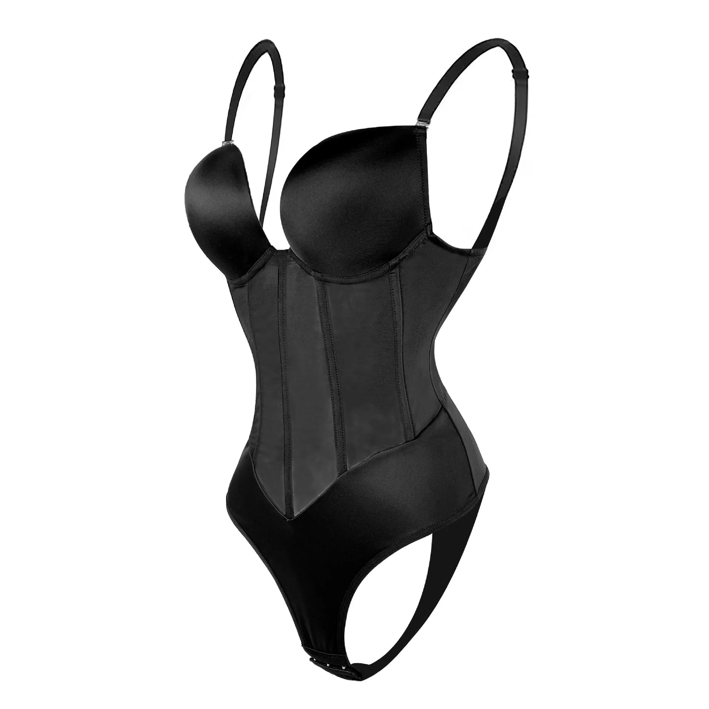 Women’s Shapewear Bodysuit Jumpsuit – Tummy Control Waist Trainer Push-Up Bustier Slimming Body Shaper for Dresses & Evening Wear