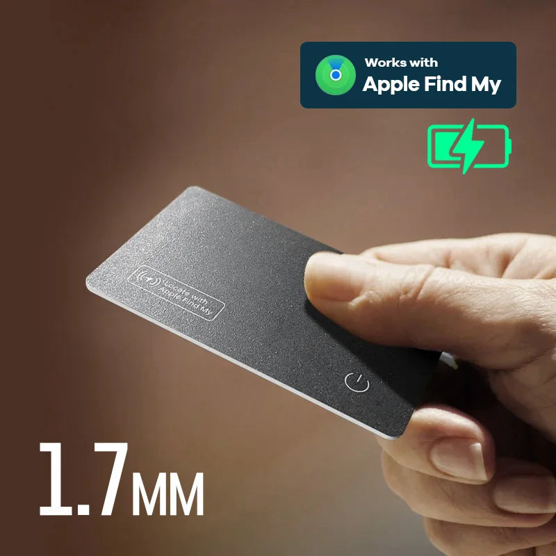 Wireless Charging Tracking Card Wallet - Smart Mini Locator Tag for iPhone Find My Device Replacement