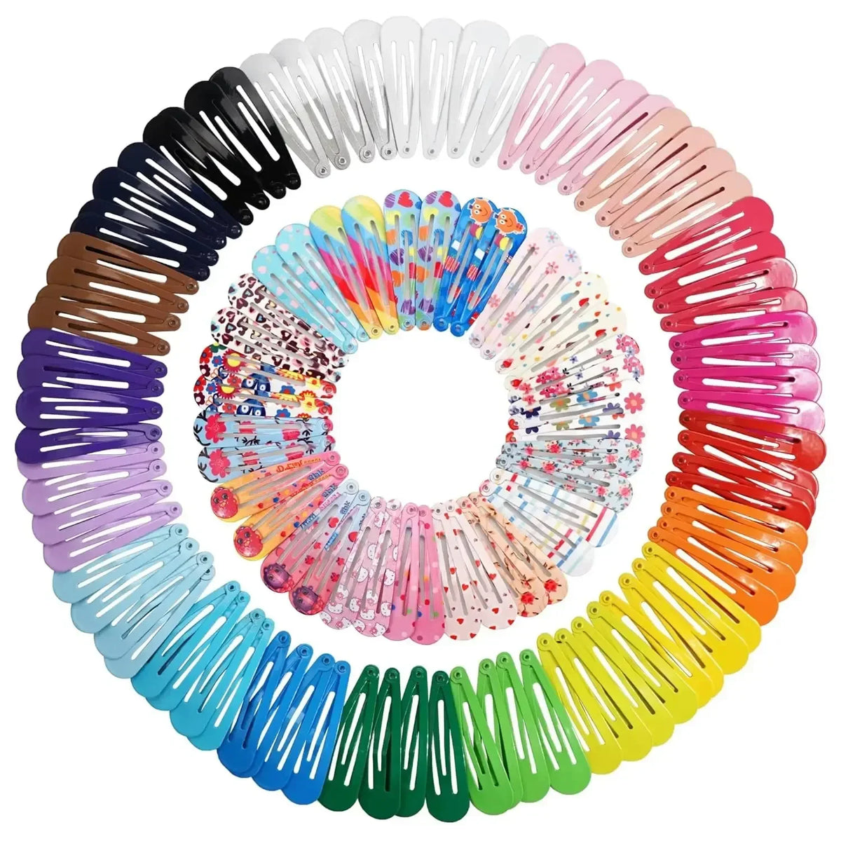 50-Piece Candy Color Snap Hair Clips - 2-Inch Glossy Non-Slip Metal Barrettes for Baby Girls and Toddlers