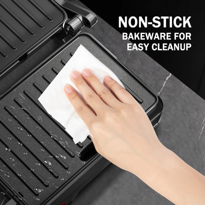 850W Panini Press Sandwich Maker – Non-Stick Grill with Indicator Light & Locking Lid