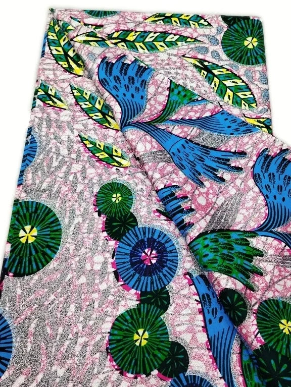 Original African Wax Print Fabric - 6 Yards 100% Cotton Nigerian Ankara Sewing Material for Women’s Dresses