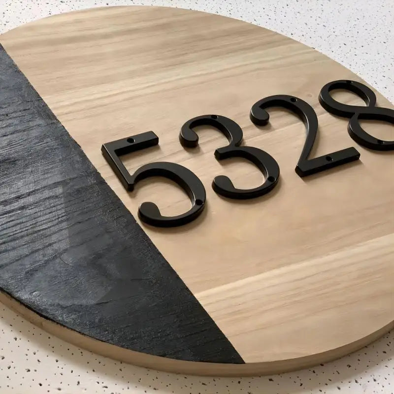 Black 101mm House Numbers - Modern Zinc Alloy Door & Mailbox Address Signs with Screws