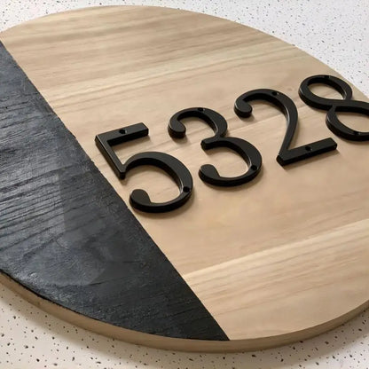 Black 101mm House Numbers - Modern Zinc Alloy Door & Mailbox Address Signs with Screws