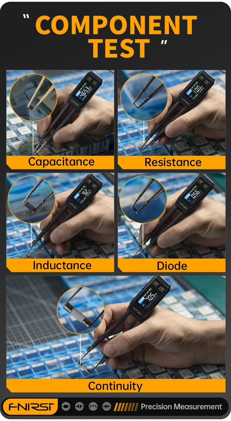 FNIRSI LCR-ST1 Mini Smart Tweezer – LCR, ESR, Resistance & Capacitance Tester for SMD Components