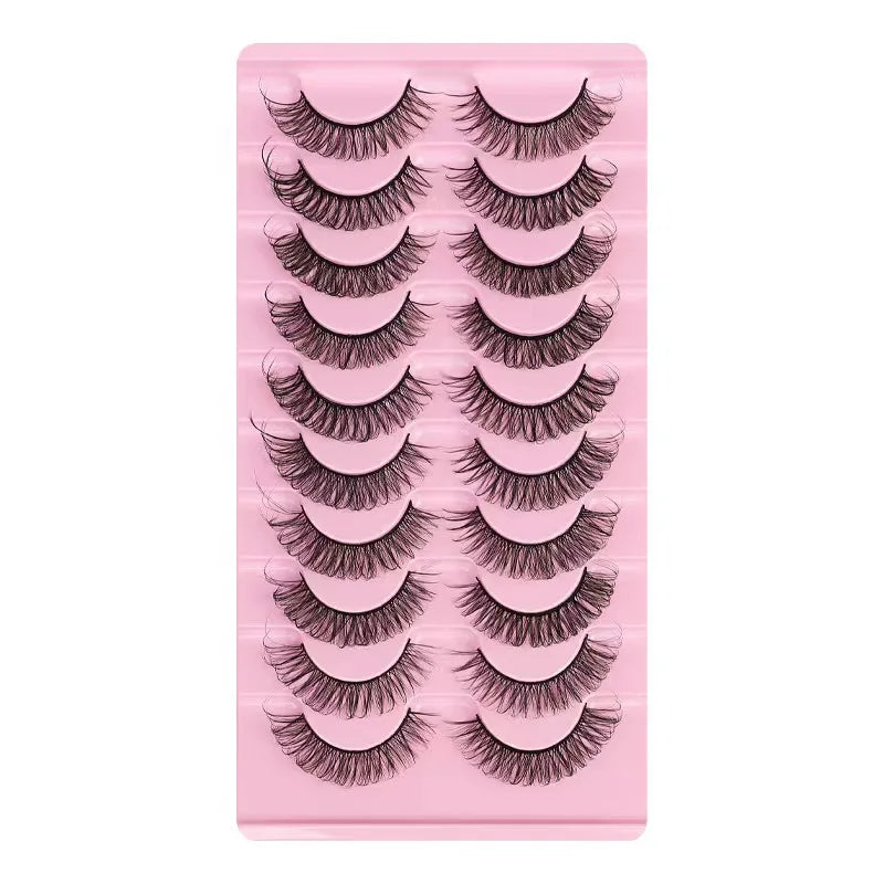 2/10 Pairs 3D Mink Russian Strip False Eyelashes – Dramatic Fake Lash Extensions for Makeup