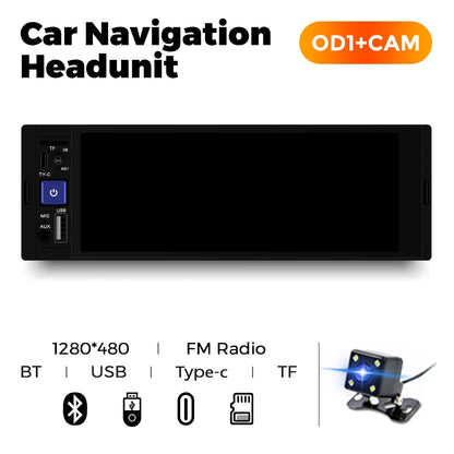 NaviFly 6.86" 1-DIN MP5 Car Stereo — Wireless CarPlay & Android Auto Multimedia Player with BT & FM