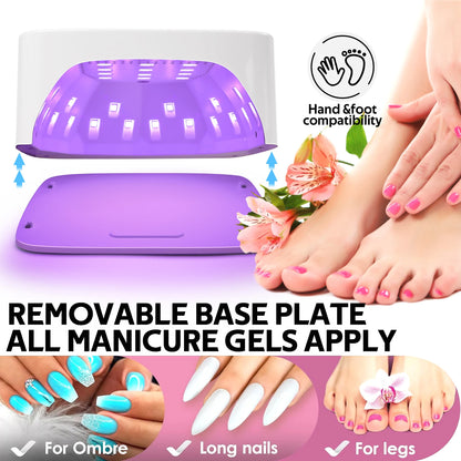 Rechargeable UV LED Nail Lamp Dryer – Smart HD Display for Fast Drying & Curing All Gel Nail Polish