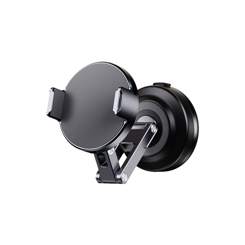 Magnetic Vacuum Adsorption Car Mount – Foldable 360° Rotating Aluminum Alloy Phone Holder for Smartphones