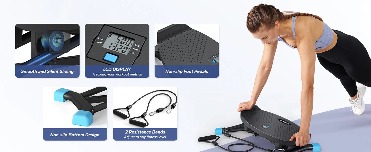 MERACH Simulated Ski Machine – Full Body Cardio Fitness Trainer for Leg Workout & Aerobic Exercise