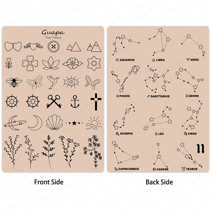 Silicone Practice Skin for Permanent Makeup — Double-Sided Latex Sheet with Brows Design for Hair Stroke Training
