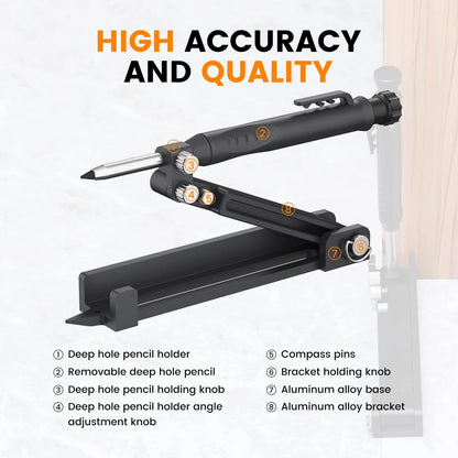 Multi-Function Scribing Tool: Construction Pencil DIY Woodworking Compass - Contour Gauge Scriber Line Maker & Measuring Tool