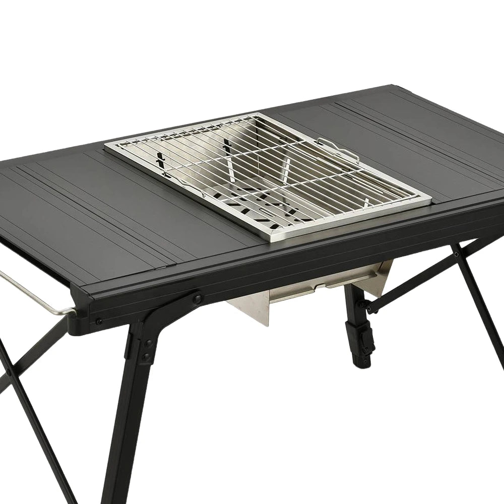 Pandatour IGT Stainless Steel Camping Grill - Folding High-Heat BBQ Stand for Outdoor Picnics & Barbecues