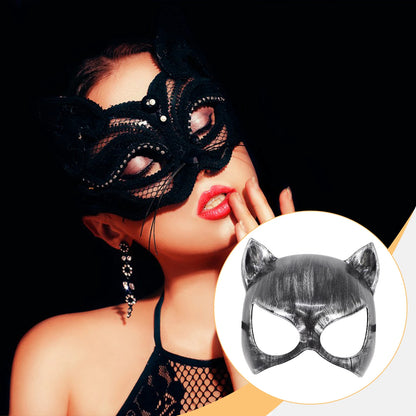 Cat Mask Costume - Animal Cosplay Face Cover for Halloween Parties & Festivals