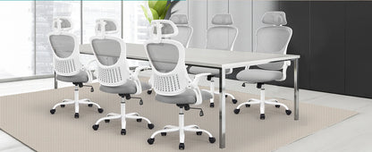 Mesh Ergonomic Office Chair – Adjustable Headrest, Flip-Up Arms, Comfortable Lumbar Support for Home & Office