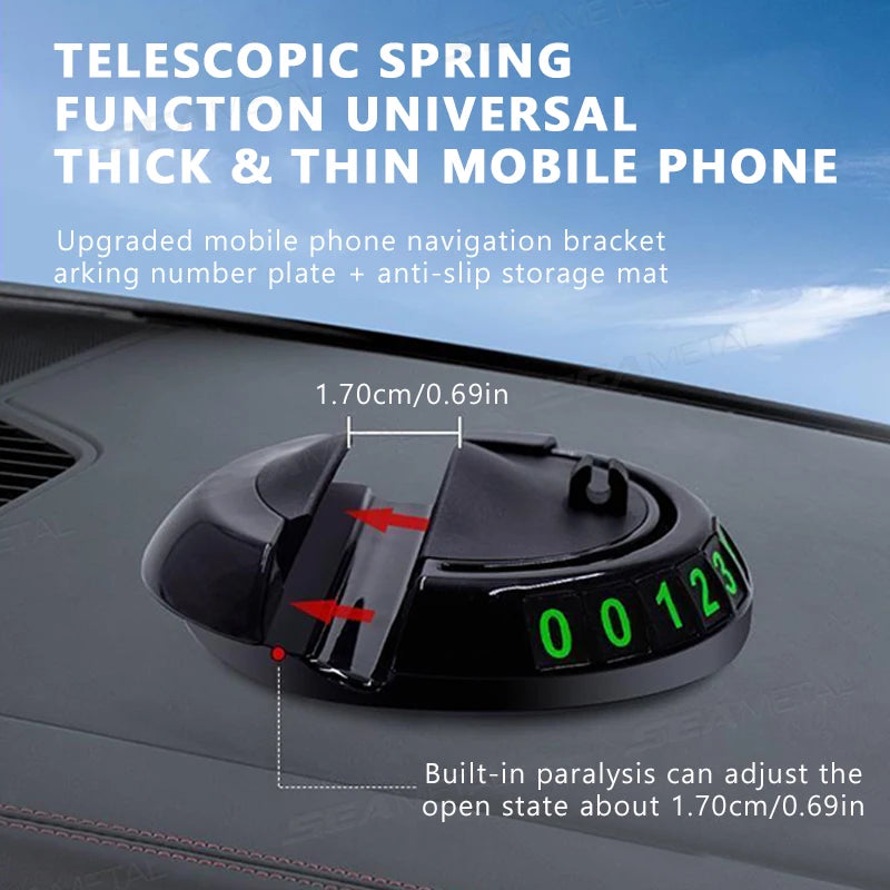 SEAMETAL 2-in-1 Car Dashboard Mat - Anti-Slip Phone Holder with 360° Rotating Mount and Adhesive Grip for Smartphones