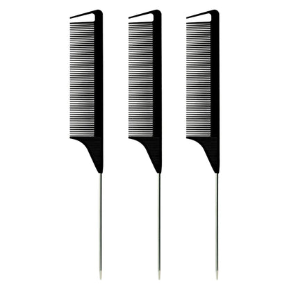 Pro Pointed Tail Comb – Anti-Static Hair Styling Brush, Steel Needle Pin Rat Tail Comb for Salon & Barber Accessories