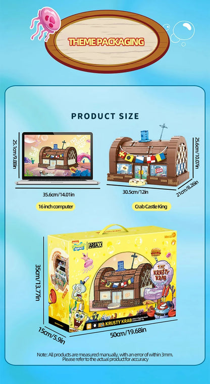 SpongeBob Krusty Krab Building Blocks – Creative Canteen Scene Model Bricks Desktop Toy for Kids