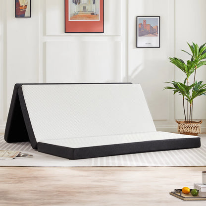 Three-Fold Portable Floor Bed – CertiPUR-US Certified, Soft Touch, Flexible Zipper for Travel, Camping & Yoga