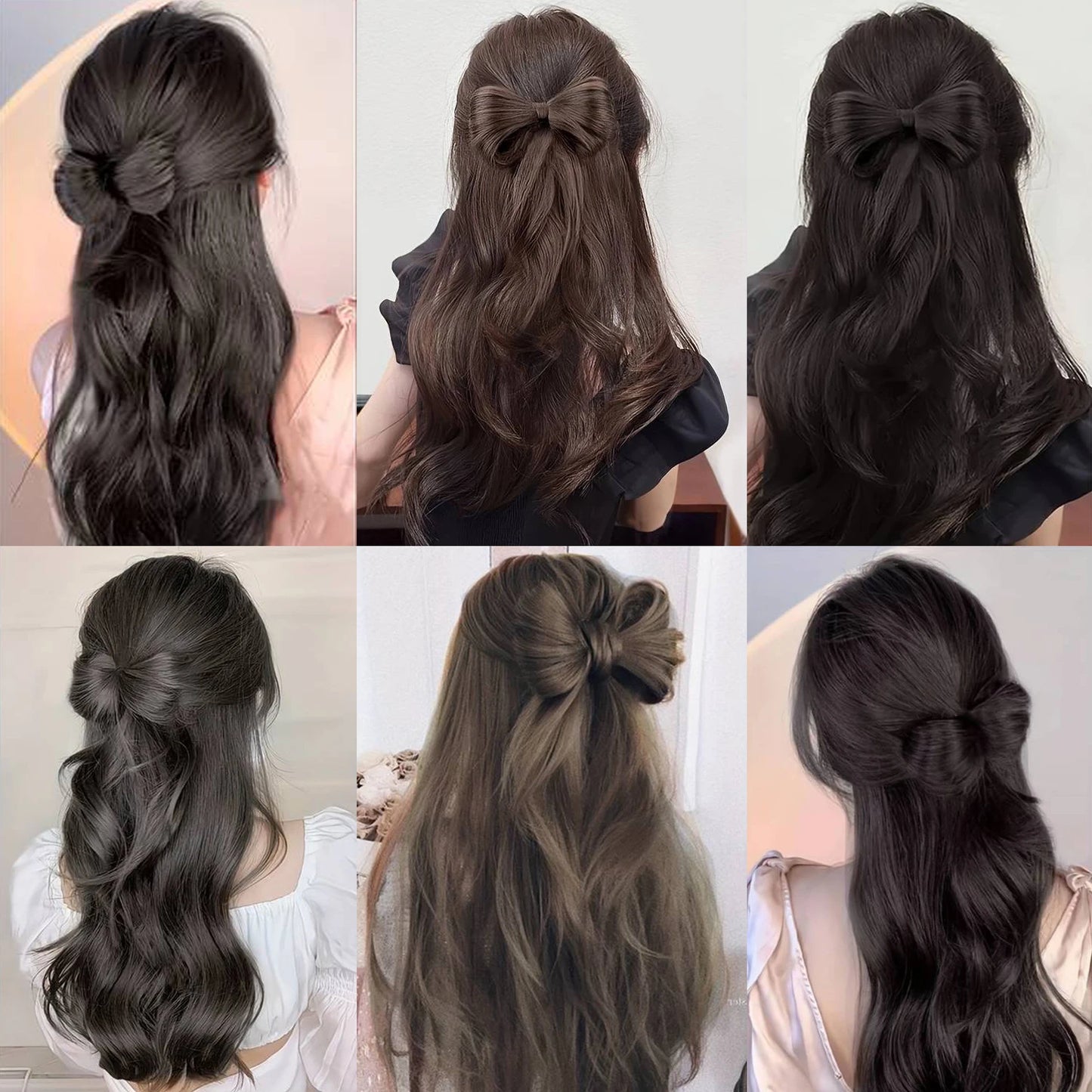 Bowknot Claw Clip Hair Bun – Synthetic Clip-In Hair Extensions for Women’s Daily Use
