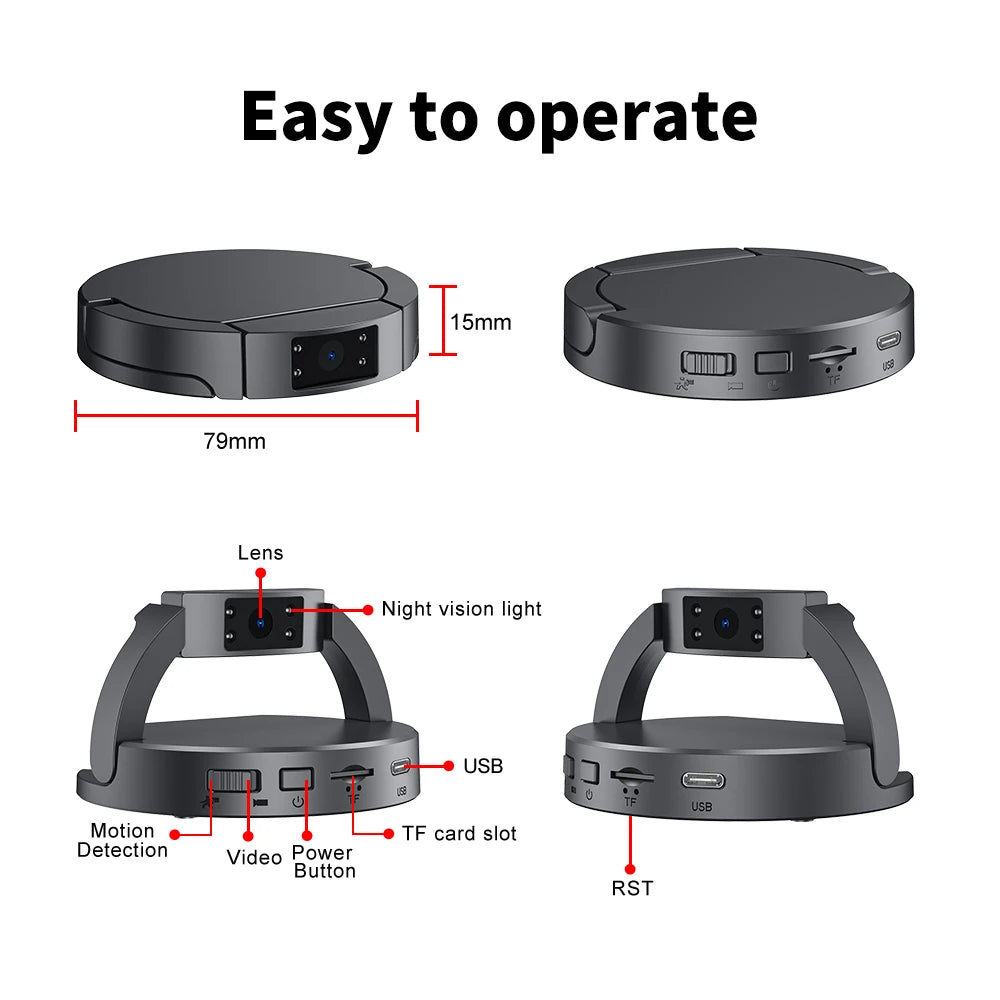 Mini Camera - 1080P Portable Digital Video Recorder with Motion Detection, 10-Hour Battery, No WiFi Hidden DVR Camcorder