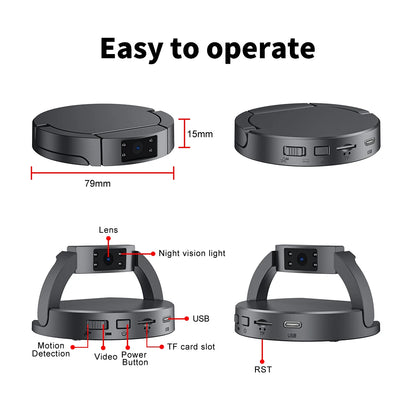 Mini Camera - 1080P Portable Digital Video Recorder with Motion Detection, 10-Hour Battery, No WiFi Hidden DVR Camcorder