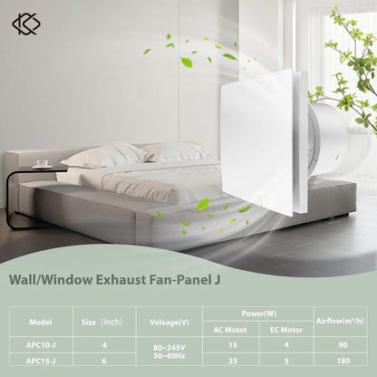 KCvents Exhaust Fan – Reversible Remote Control Ventilation for Bathroom, Kitchen & Home, ECO-Friendly 4/6in Wall Mount