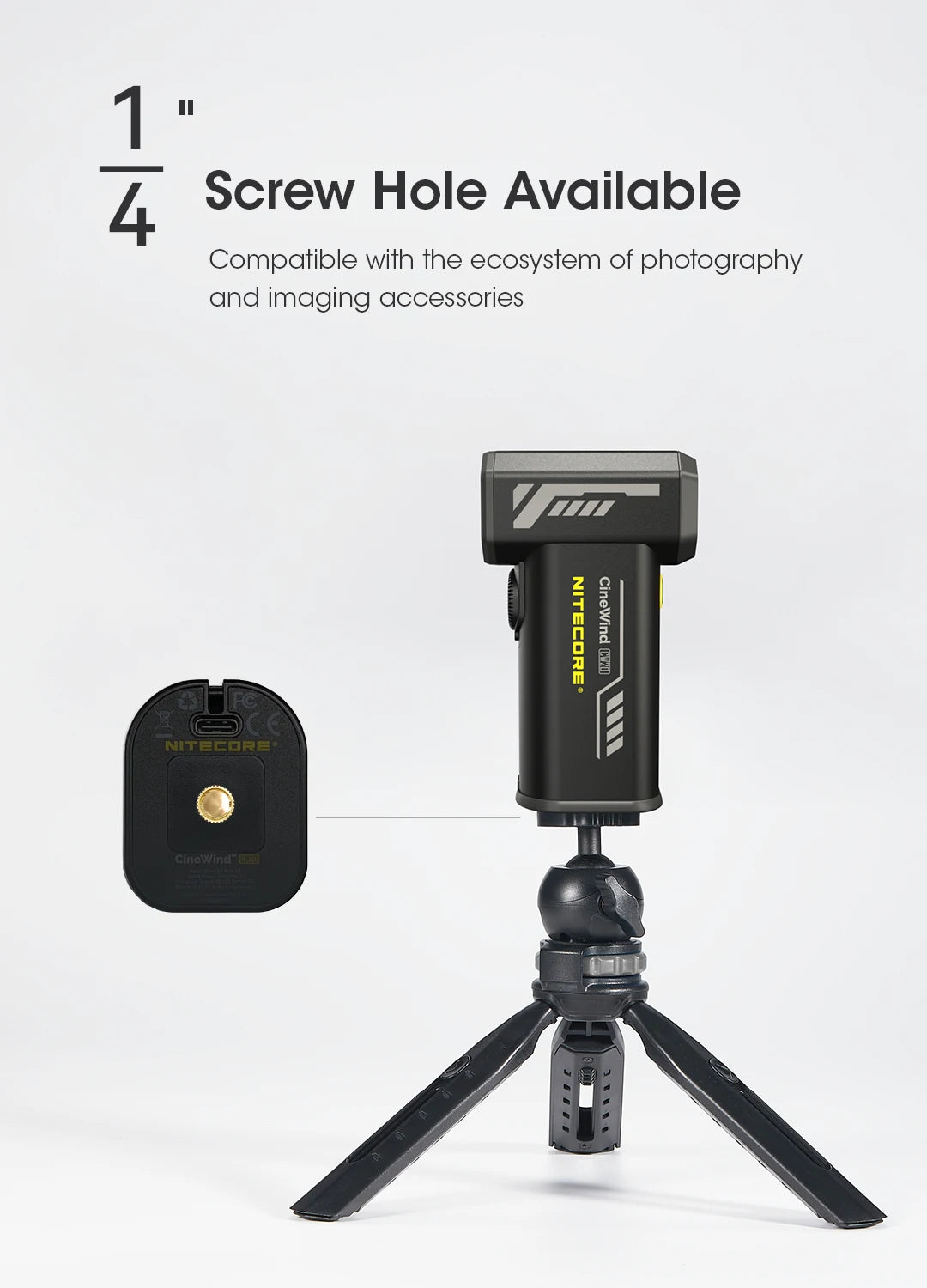 NITECORE CW20 Multipurpose Pocket Fan - Portable Stepless Wind Blower for Photography, Canon, Sony, Short Video & Camping