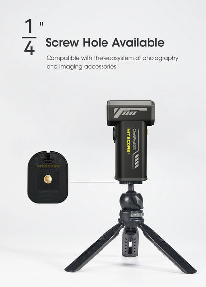 NITECORE CW20 Multipurpose Pocket Fan - Portable Stepless Wind Blower for Photography, Canon, Sony, Short Video & Camping