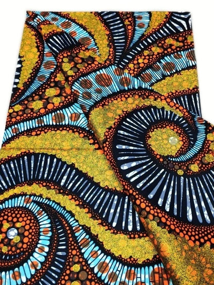 Original African Wax Print Fabric - 6 Yards 100% Cotton Nigerian Ankara Sewing Material for Women’s Dresses