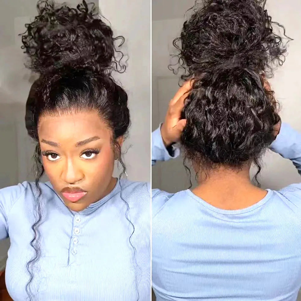 250 Density 360 Full HD Lace Front Human Hair Wig – 30 Inch Pre-Plucked Glueless Deep Curly Wave 13x6 Frontal Wig