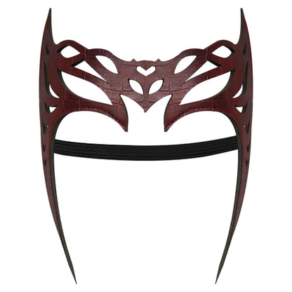 Scarlet Witch Cosplay Headband & Mask — Leather Face Cover for Adult Halloween, Superhero Costume & Party Props