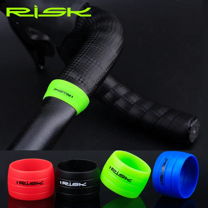 2pcs RISK Bicycle Handlebar Strap Tape – Silicone Anti-Slip Rubber Rings for Bike Grip Fixing